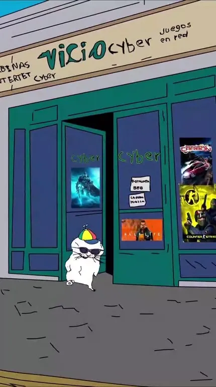 El gato va al cibercafé