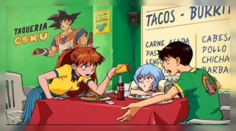 Taquería Goku y anime crossover