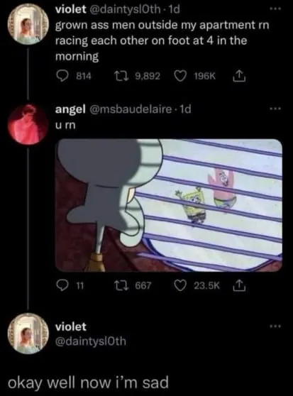 Squidward Watching From the Window