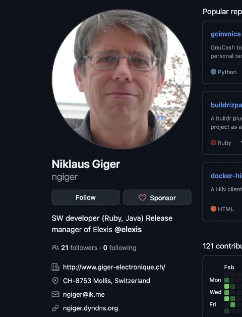 Niklaus Giger GitHub Profile