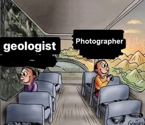 Geologist and Photographer on a Bus