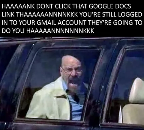 Walter White Google Docs Warning