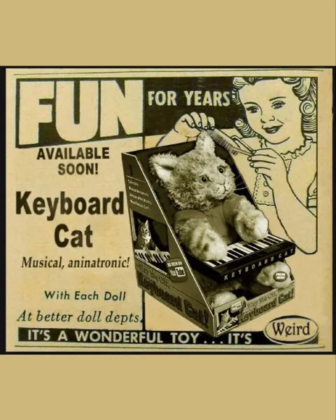 Vintage Keyboard Cat Toy Ad