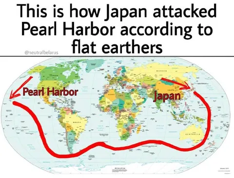 Flat Earther Pearl Harbor Map