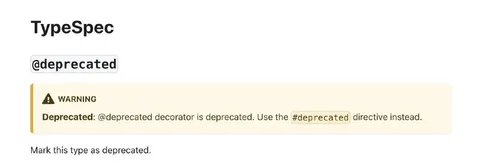 Deprecated Decorator Warning