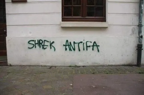 Shrek Antifa Graffiti
