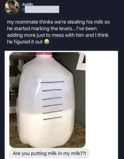 Roommate Marks the Milk