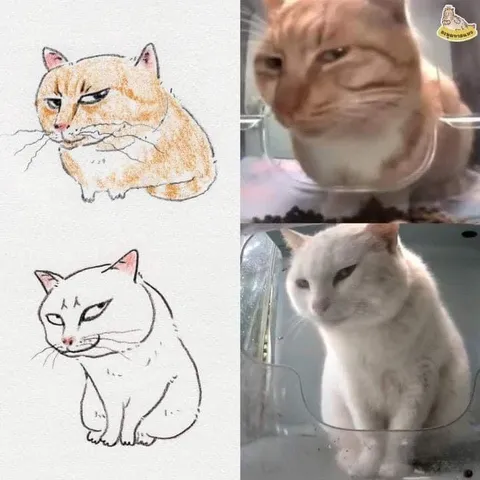 Рисунок кота и реальность