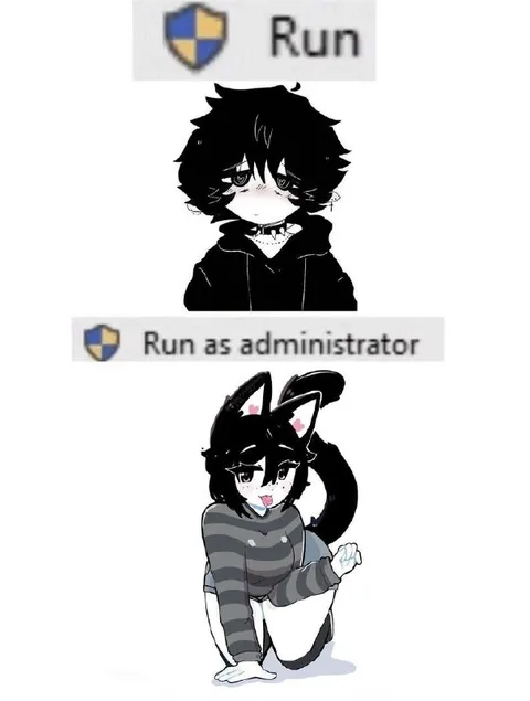 Run as Administrator Catgirl