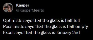 Excel Says It’s January 2nd
