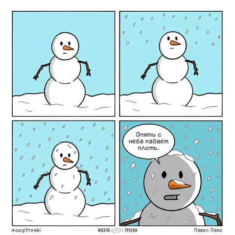Снег снова падает хлопьями