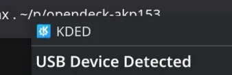 USB Device Detected Notification