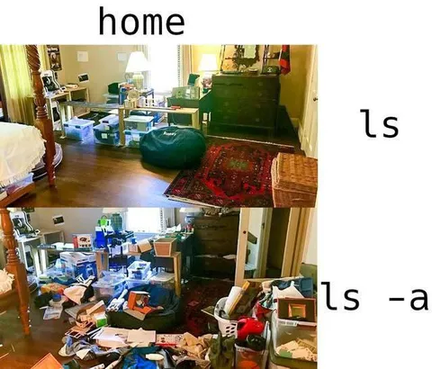 Home Before and After ls -a