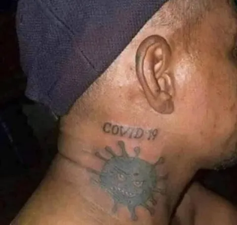 COVID-19 Neck Tattoo