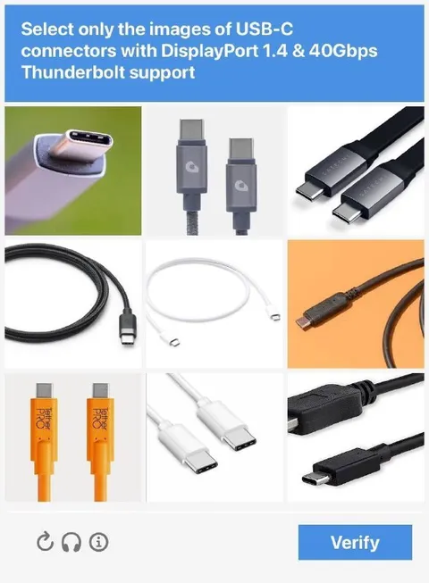 USB-C Connector CAPTCHA Fail
