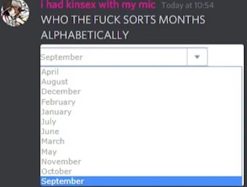 Who Sorts Months Alphabetically