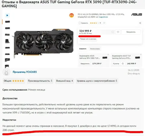 Видеокарта за 175 тысяч подорожала