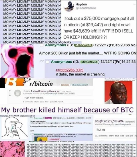 Bitcoin Crash Panic Collage