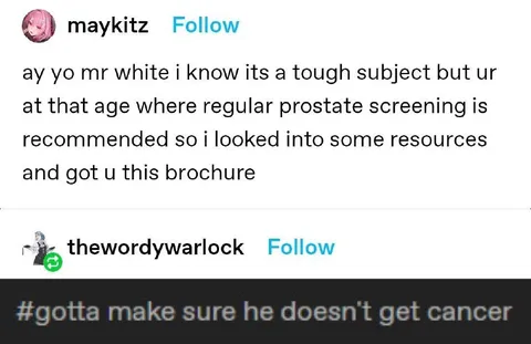 Prostate screening for Mr White