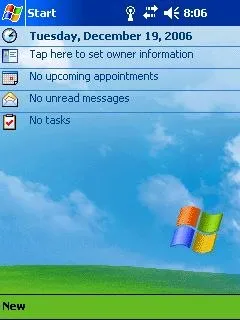 Windows Mobile Today Screen