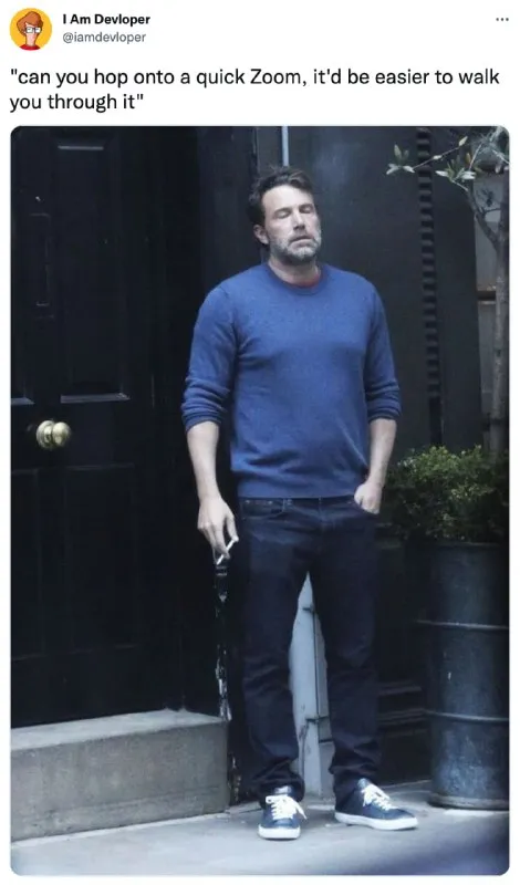 Ben Affleck Avoids a Zoom Call