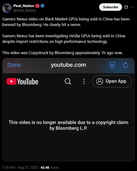 Bloomberg Copyright Claim