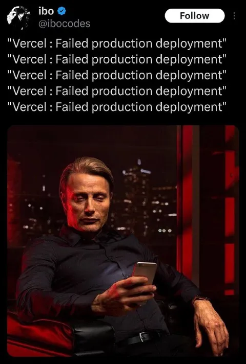 Vercel Failed Production Deployment