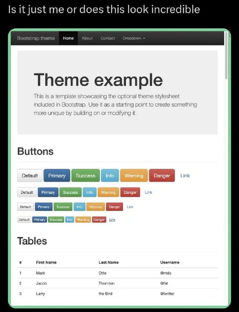 Bootstrap theme looks incredible
