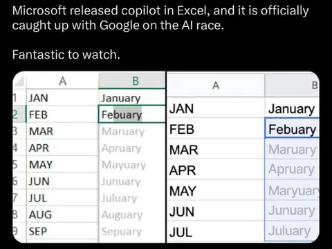 Excel Finally Catches Up with Google