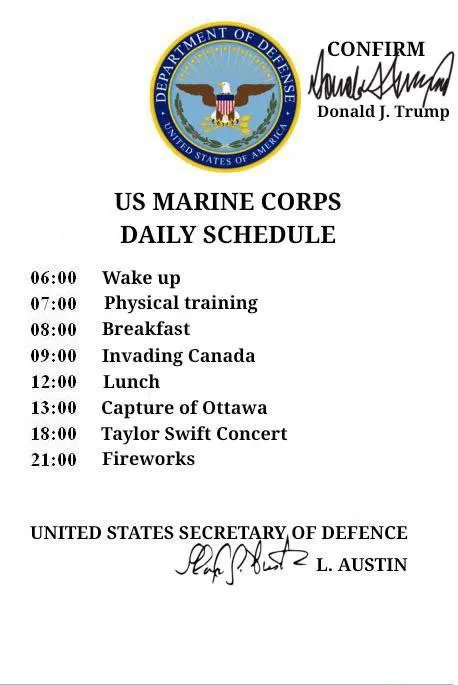 US Marines Daily Schedule