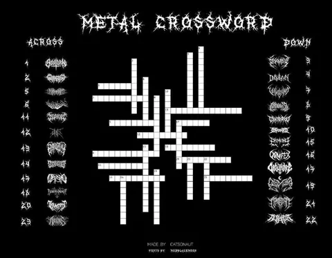 Metal Band Crossword Puzzle