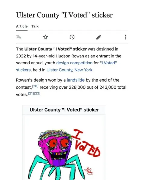 Ulster County I Voted Sticker