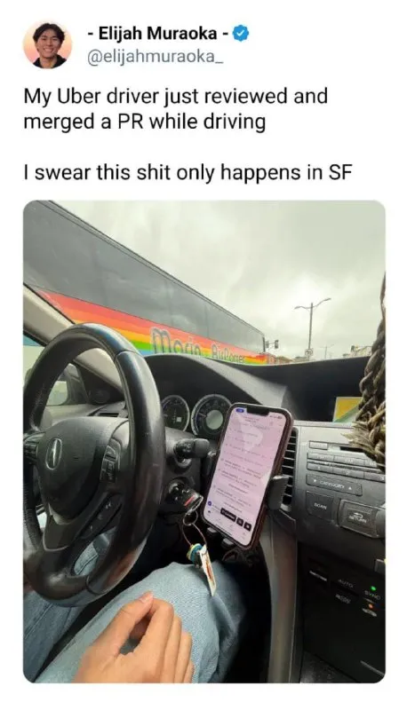 Uber Driver Reviews PR While Driving
