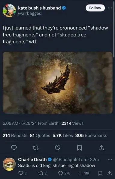 Shadow Tree Fragments Pronunciation