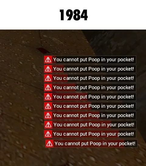 1984 Poop Pocket Warnings