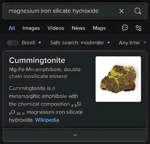 Cummingtonite Search Result