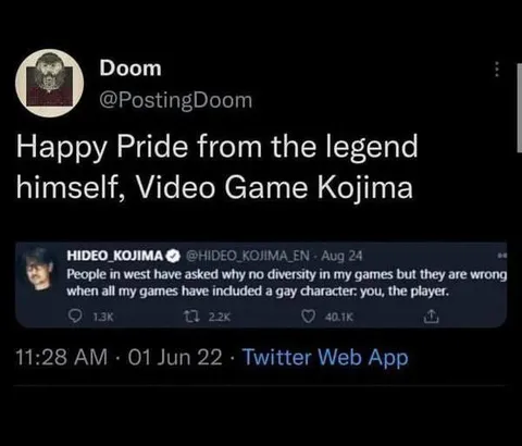 Video Game Kojima Pride Joke