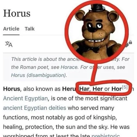 Freddy Finds Horus Name Variants