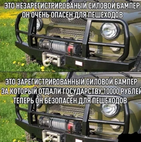 Зарегистрированный силовой бампер