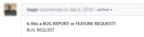 Bug Report or Feature Request