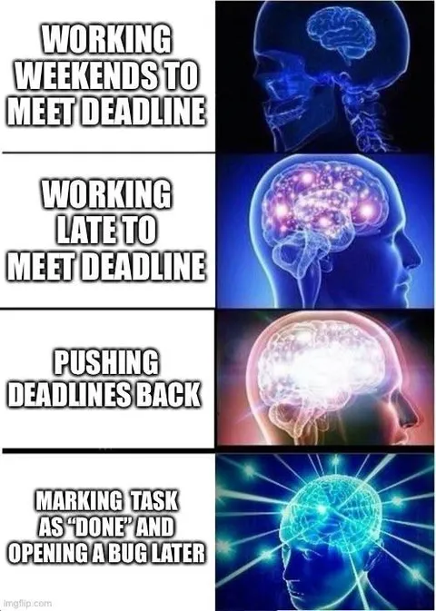 Expanding Brain Deadline Strategy