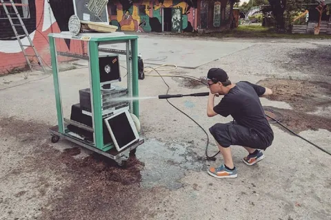 Pressure Washing a Computer
