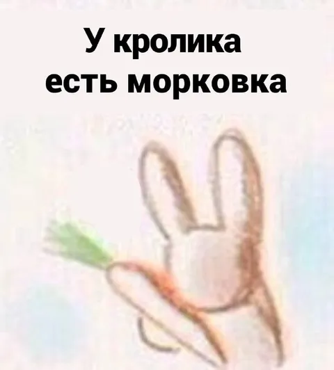 У кролика есть морковка