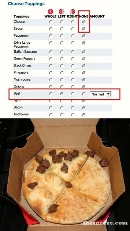 Pizza Topping Order Gone Wrong