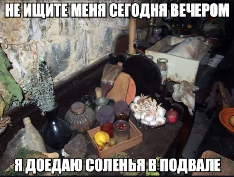 Доедаю соленья в подвале