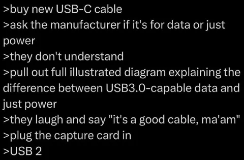 USB-C Cable Data Fail