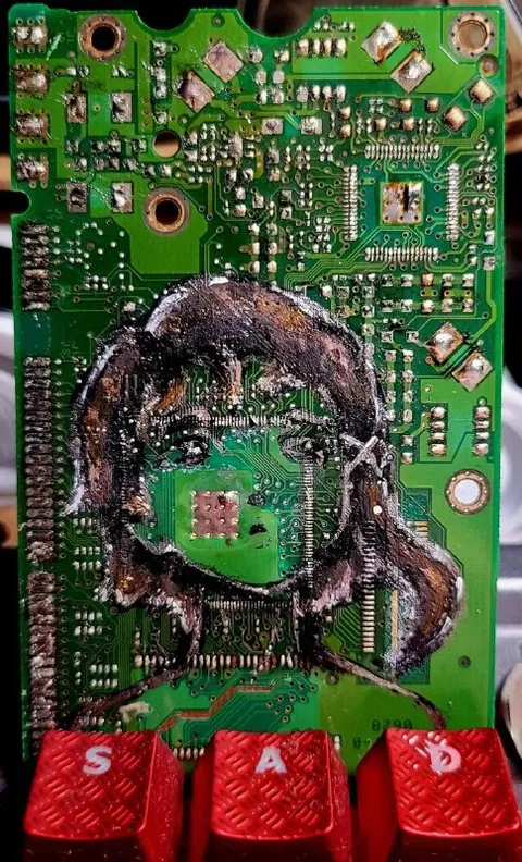 Sad Face on a Circuit Board