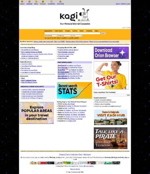 Kagi Internet Explorer Homepage