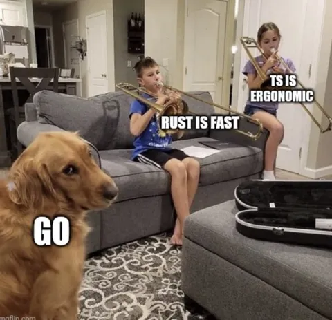 Dog Says Go While Kids Play Trombone