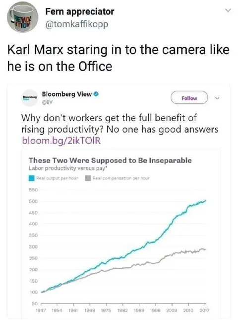 Karl Marx Stares at The Office